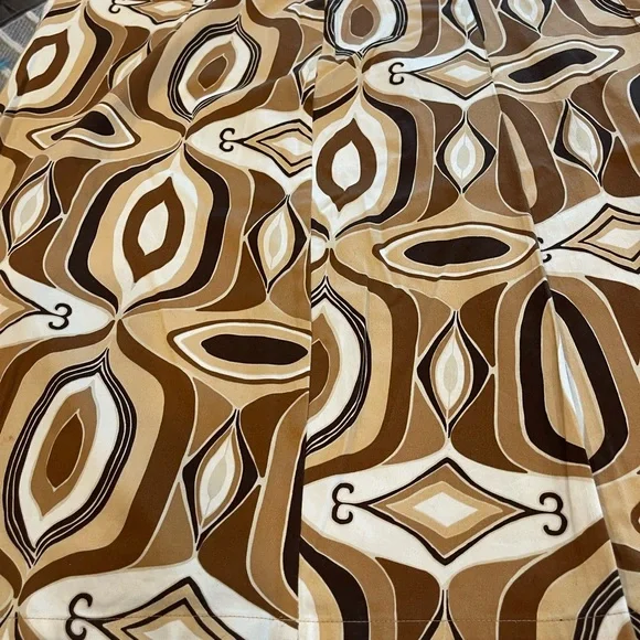 Brown Geometric Midi Skirt - Picture 2 of 6